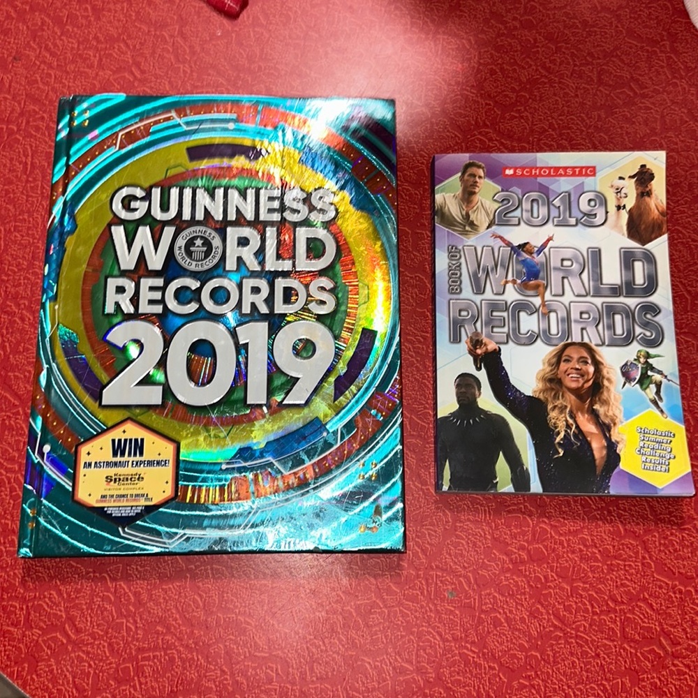 Guinness Book of world records 2019.  Hard cover and soft cover. Fair condition